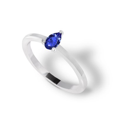 Sterling Silver Blue Crystal Stacking Ring